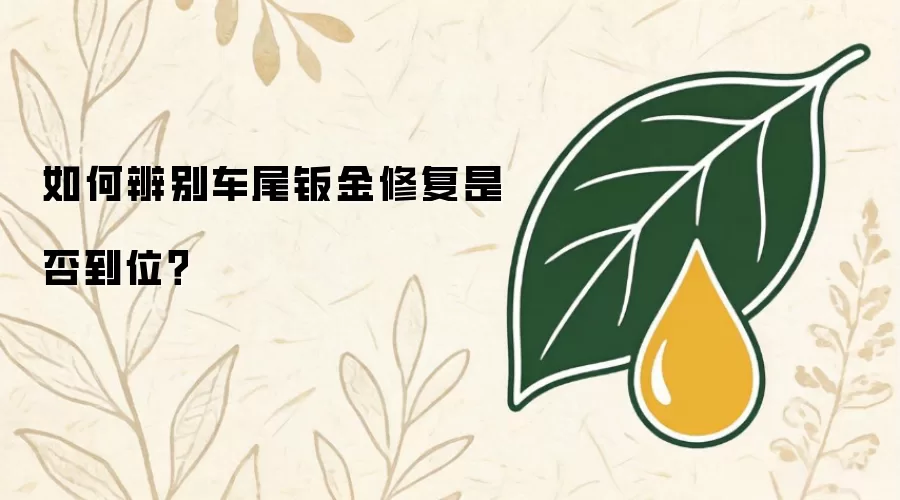 怎样辨别车尾钣金修复是否到位