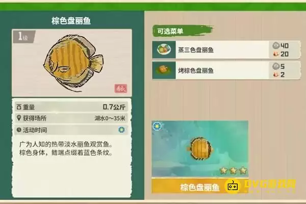 《潜水员戴夫》棕色盘丽鱼钓鱼位置-丛林DLC棕色盘丽鱼图鉴钓鱼点钓鱼时间方法