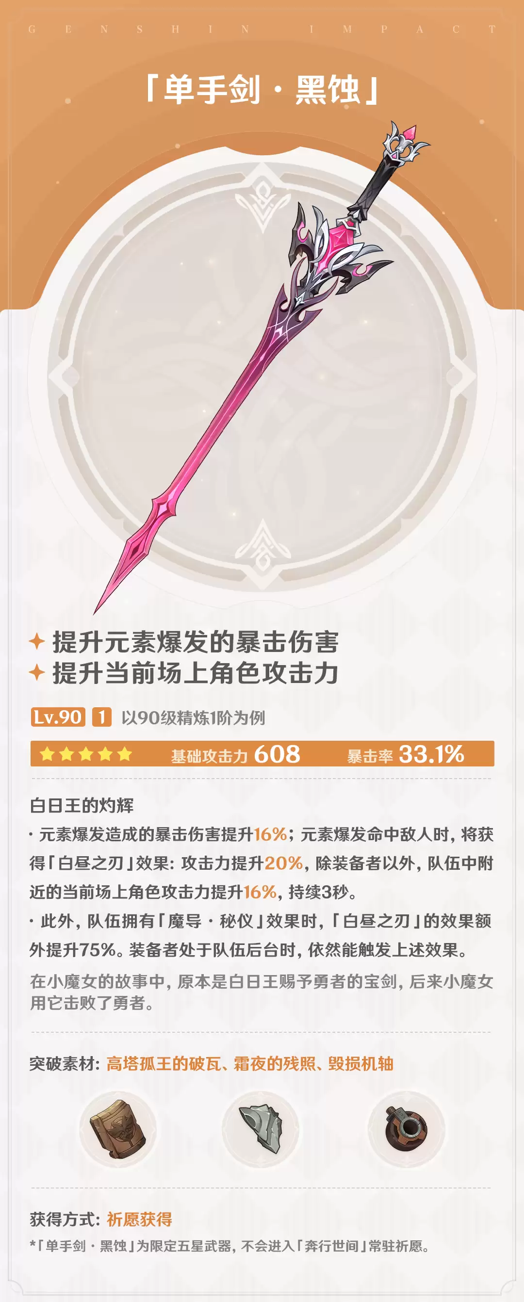 原神黑蚀属性效果汇总
