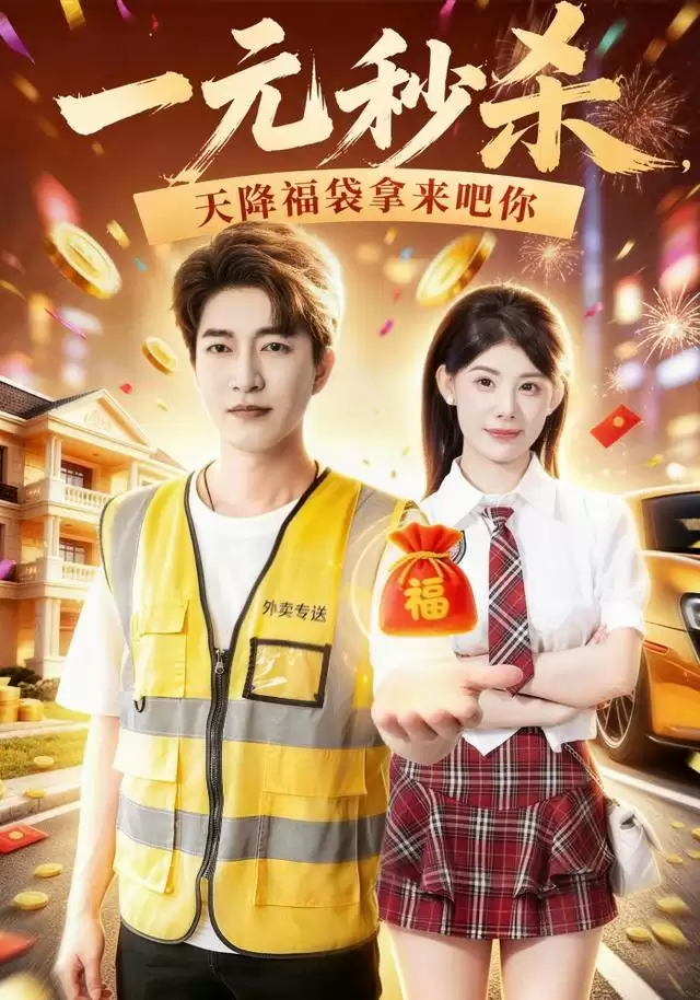 短剧《一元秒杀，天降福袋拿来吧你》剧情介绍