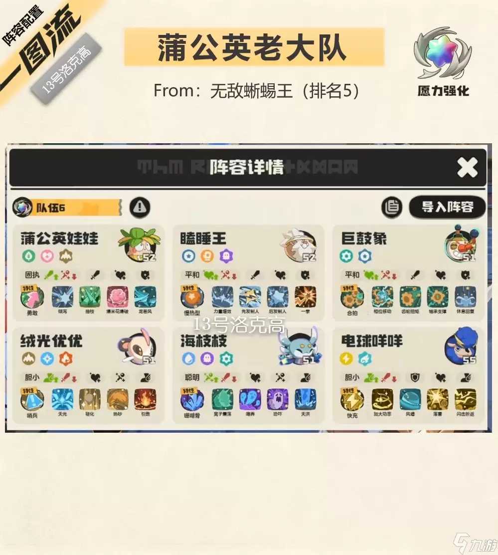 洛克王国世界 S2新赛季强力阵容蒲公英老大队