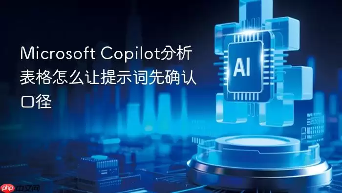 Microsoft_Copilot分析表格如何让提示词先确认口径