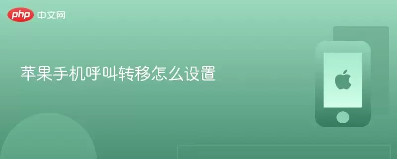 苹果手机呼叫转移如何设置