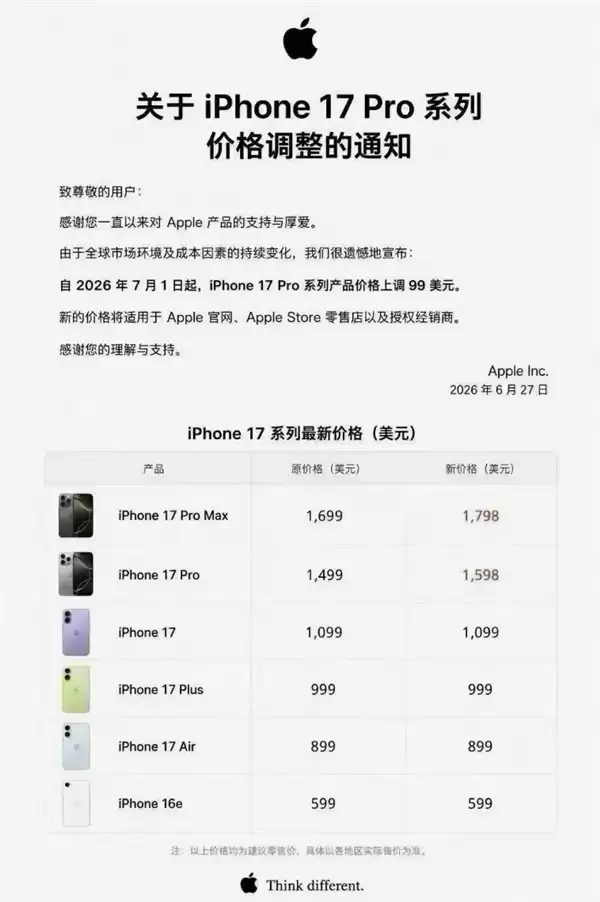 不等18了！怕iPhone涨价的用户已急换新：直接下单iPhone 17 Pro Max