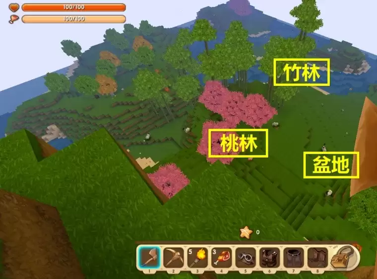 迷你世界找到桃林位置的方法