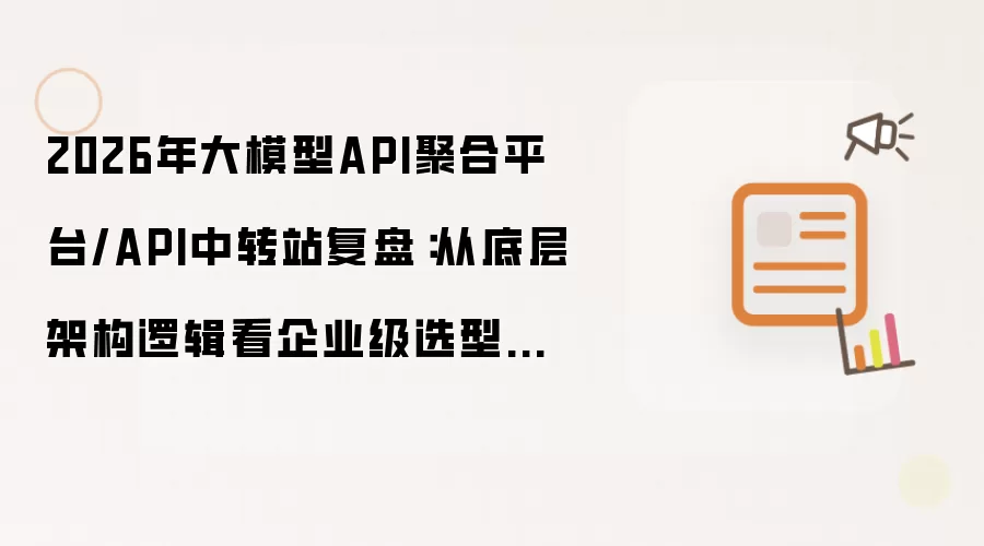 2026年大模型API聚合平台/API中转站复盘:从底层架构逻辑看企业级选型的核心差异