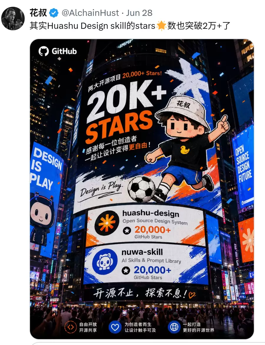 花叔的这个神器直接让你的AI Agent出高保真原型:PPT和动画 20k stars不是盖的