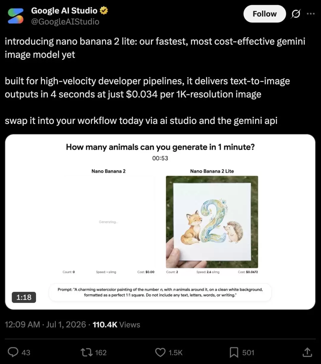 视频版Nano Banana来了：内置Gemini世界知识 原版香蕉出图仅需4秒