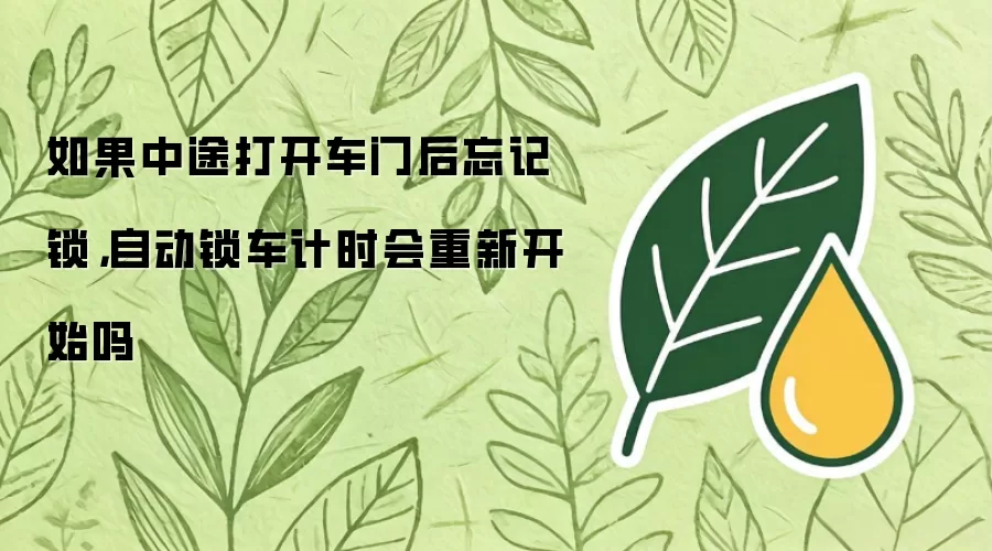 如果中途打开车门后忘记锁：自动锁车计时会重新开始吗
