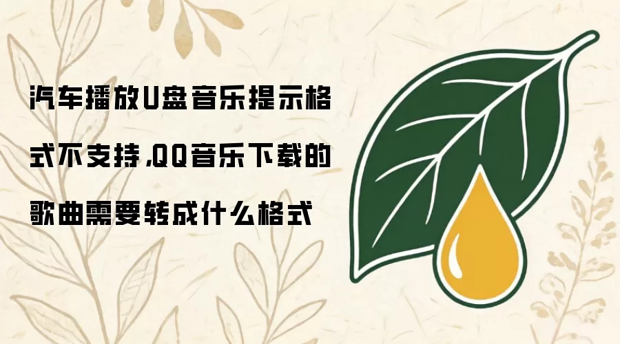 汽车播放U盘音乐提示格式不支持：QQ音乐下载的歌曲需要转成什么格式