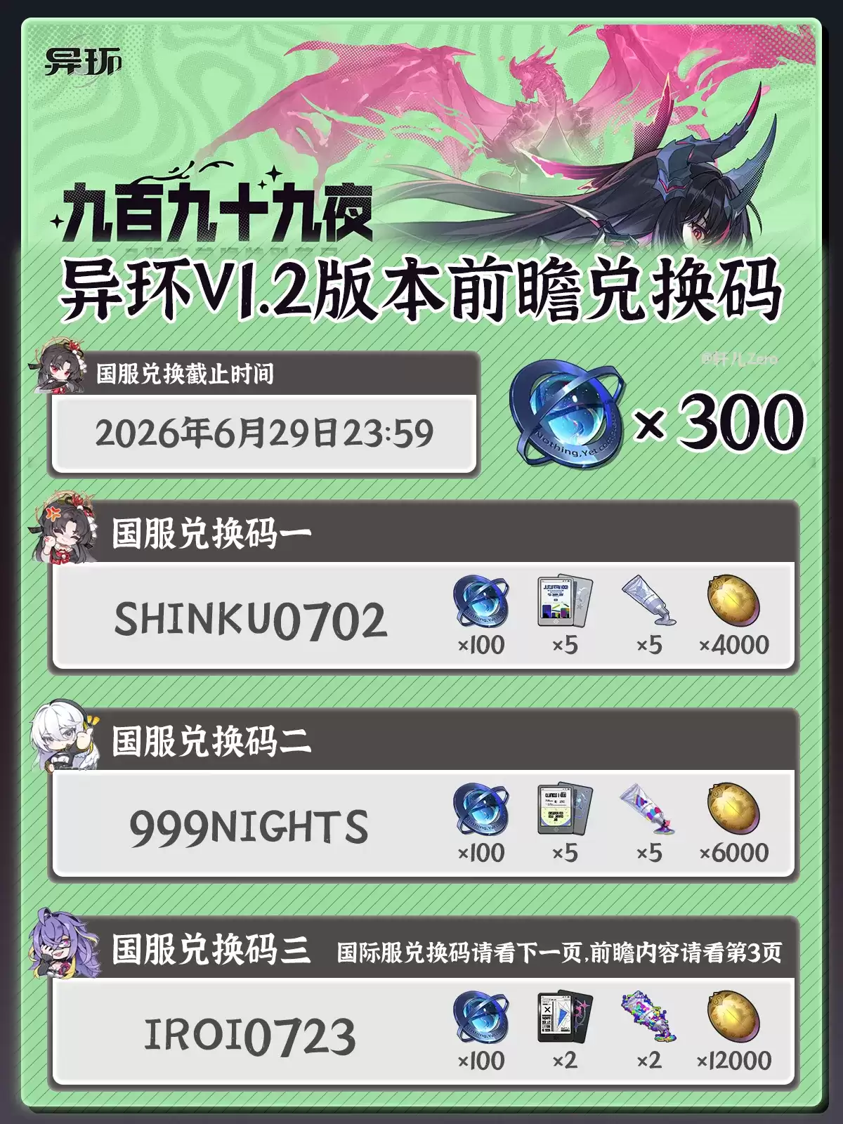 异环1.2前瞻直播兑换码汇总