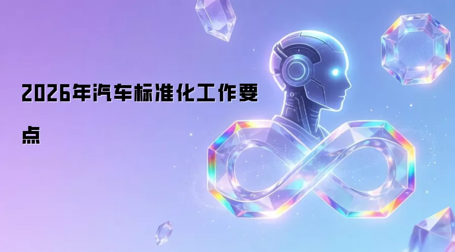2026年汽车标准化工作要点