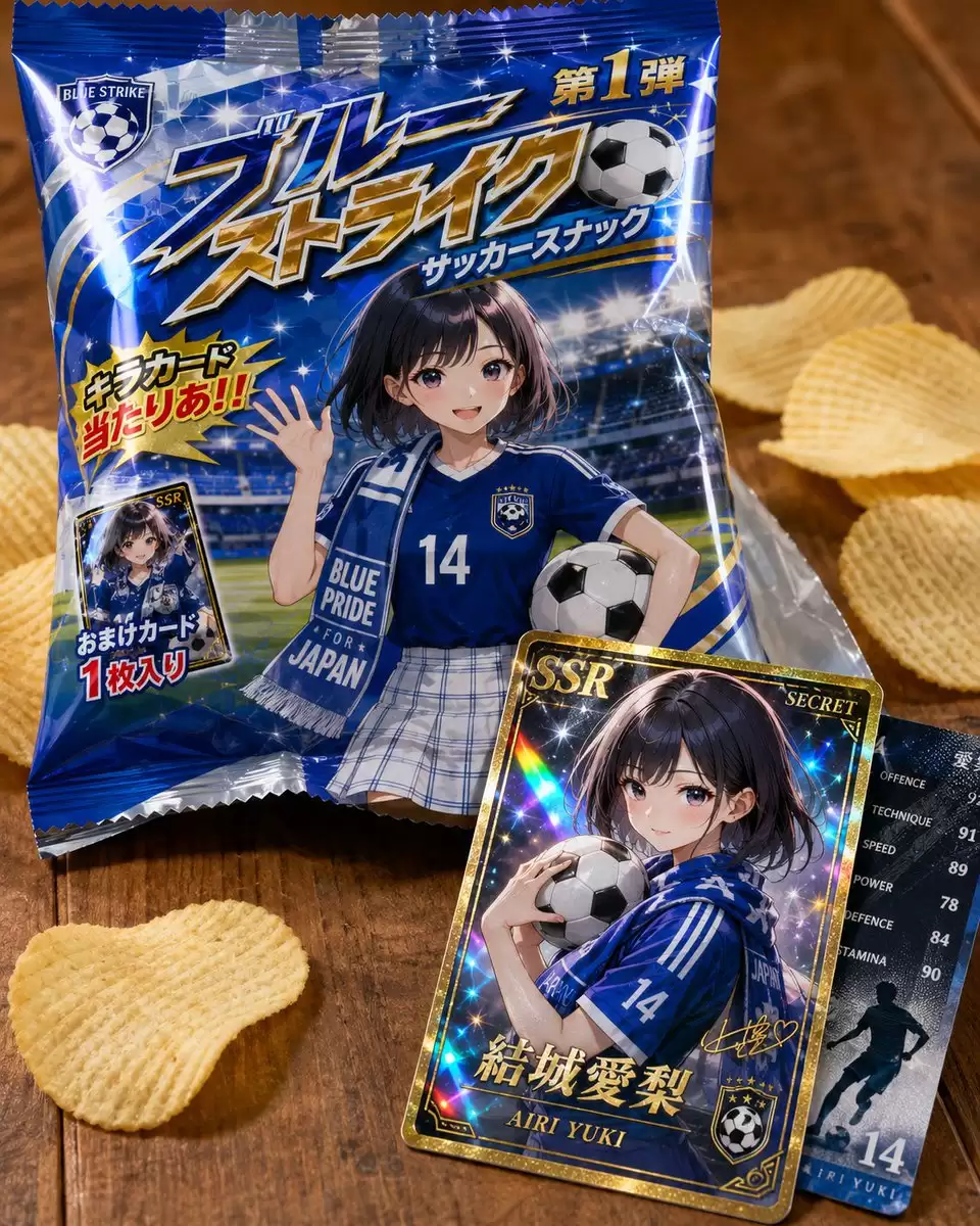 虚构足球零食集换式卡片产品拍摄