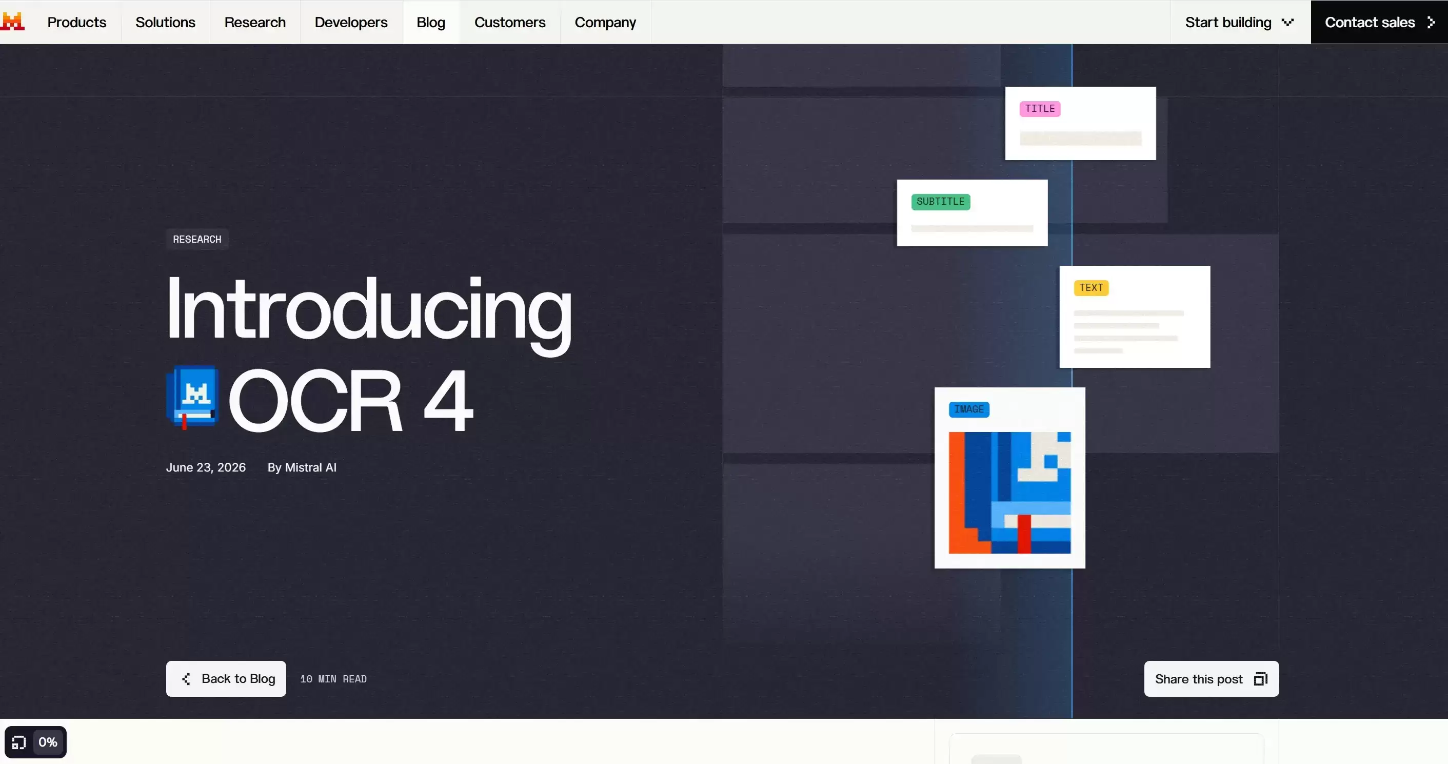 Mistral OCR 4 – Mistral AI发布的文档理解与OCR解析模型