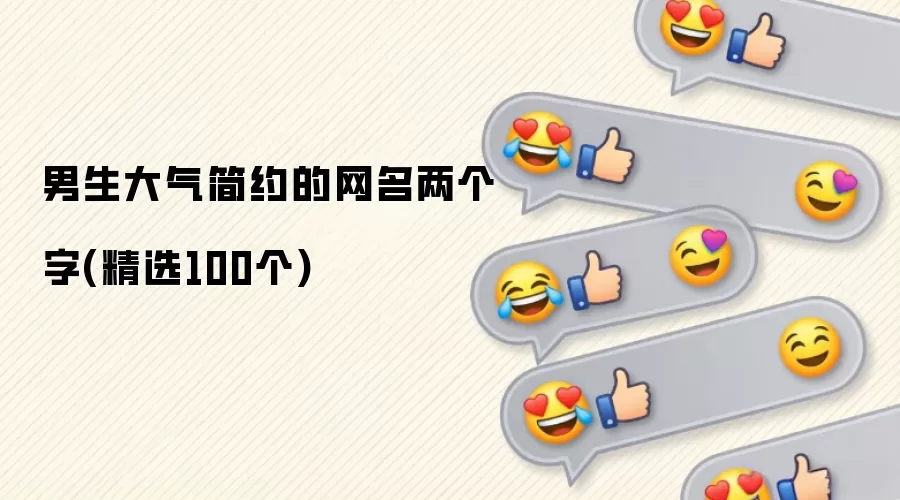 男生大气简约的网名两个字:精选100个