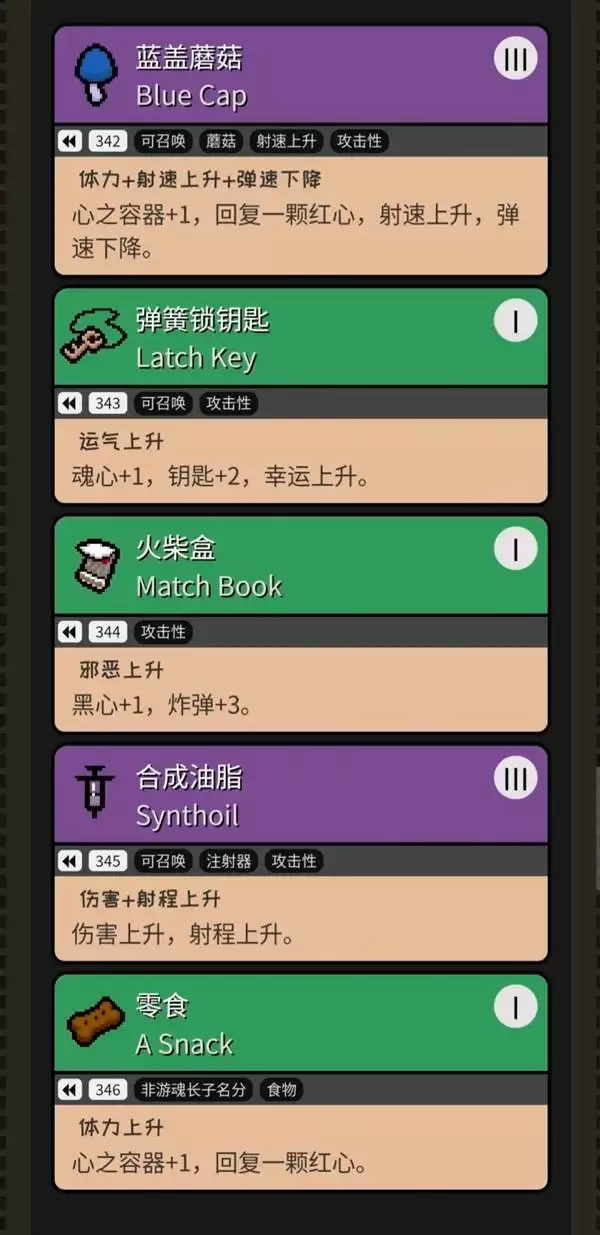 《以撒的结合重生》全道具及效果一览