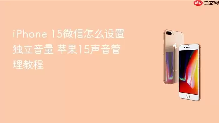 iPhone 15微信如何设置独立音量 苹果15声音管理教程