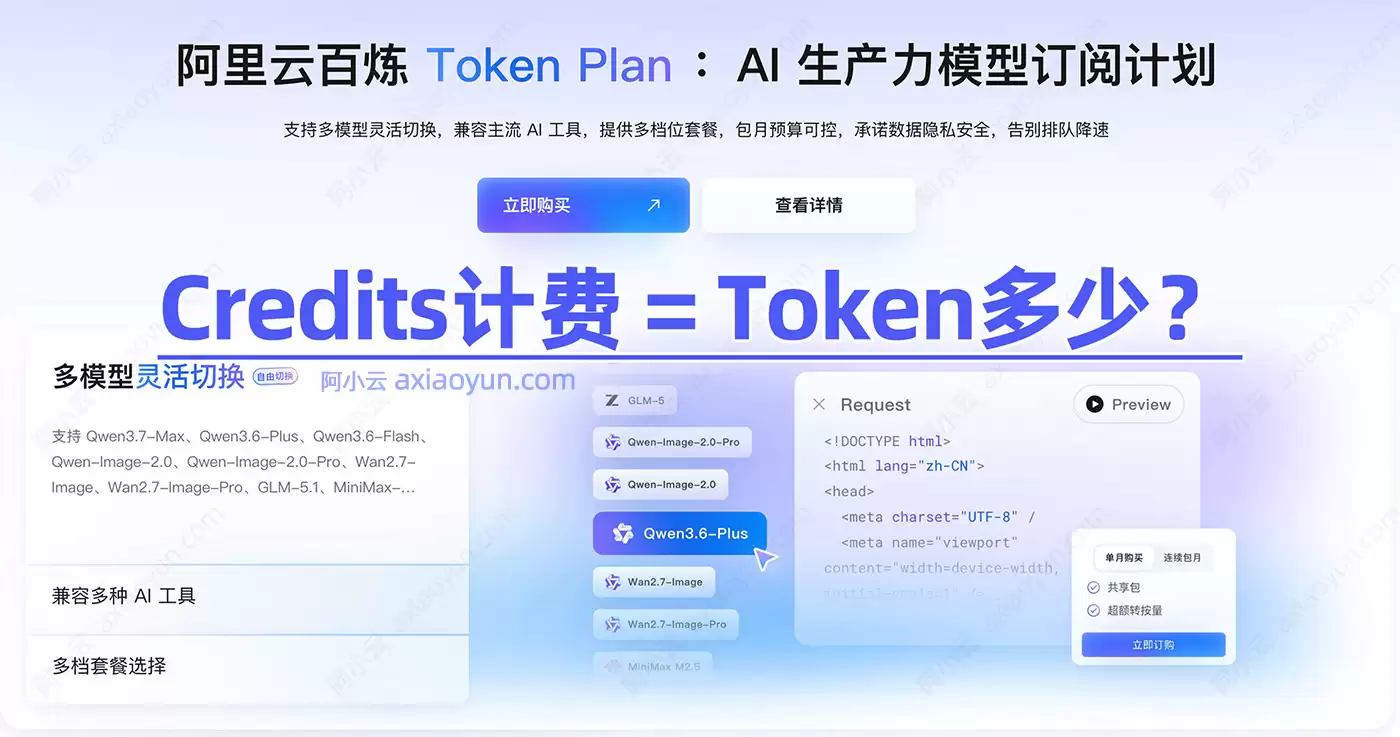 阿里云百炼Token Plan坐席怎么选？按Credits计费哪个套餐更划算？算算就明白了