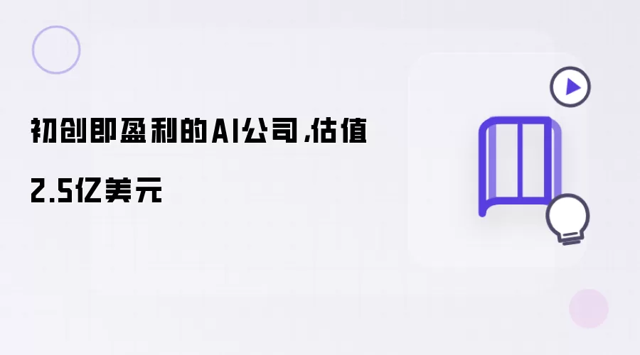 初创即盈利的AI公司，估值2.5亿美元