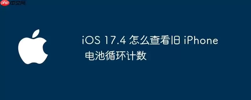 iOS 17.4 如何查看旧 iPhone 电池循环计数