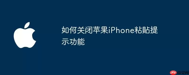 怎样关闭苹果iPhone粘贴提示功能