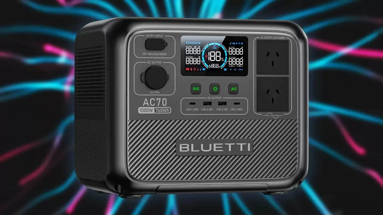 热门 Bluetti AC70 768Wh/1,000W 磷酸铁锂户外电源降至 250 美元以下：含 5 年质保