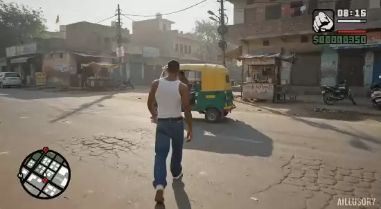AI短片GTA：圣德里用德里街景构建印度风开放世界