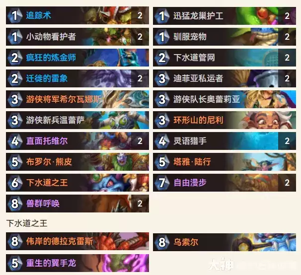 炉石传说逃离紫罗兰监狱乌索尔伙伴猎预设卡组推荐