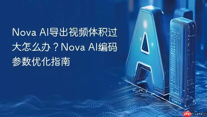 Nova AI导出视频体积过大怎么办？Nova AI编码参数优化指南