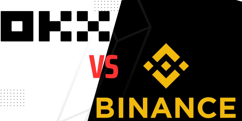 币安与欧意 OKX 对比素材图,用于说明 USDT 交易平台前先识别主流平台
