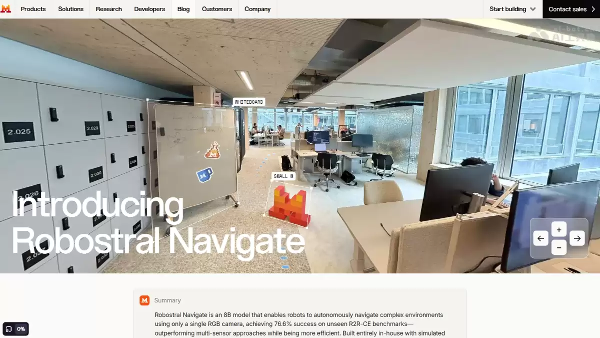 Robostral Navigate - Mistral AI 打造的具身智能导航模型