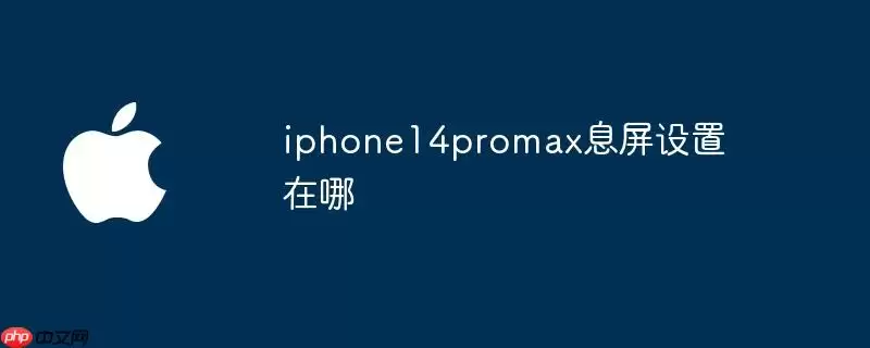 iPhone14ProMax息屏设置在哪
