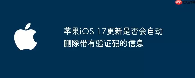 苹果iOS 17更新是否会自动删除含有验证码的信息