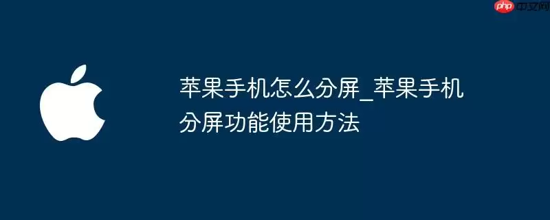 苹果手机怎么分屏_苹果手机分屏功能使用办法