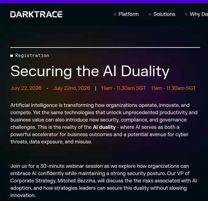 AI 二元性安全平衡治理路径研究 ： 基于 Darktrace 线上专题研讨实践分析
