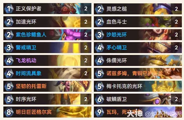 炉石传说pcontrol72 10-2光铸骑卡组分享