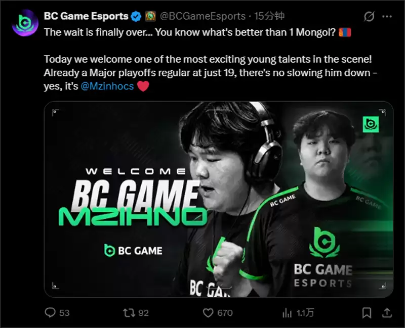 BC.Game正式宣布签下mzinho,补齐战队最终阵容 BC.Game正式宣布签下mzinho,补齐战队最终阵容