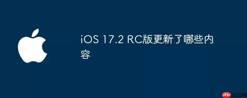 iOS 17.2 RC版更新了什么内容