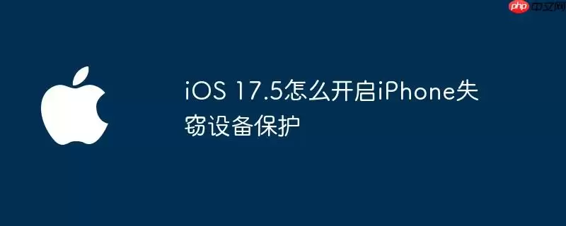 iOS 17.5如何开启iPhone失窃设备保护
