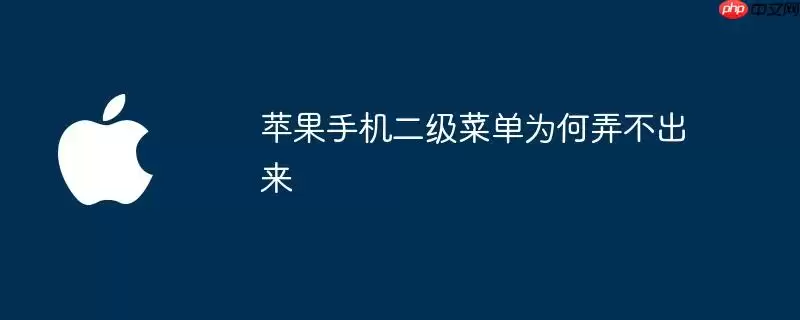 苹果手机二级菜单为何调不出来