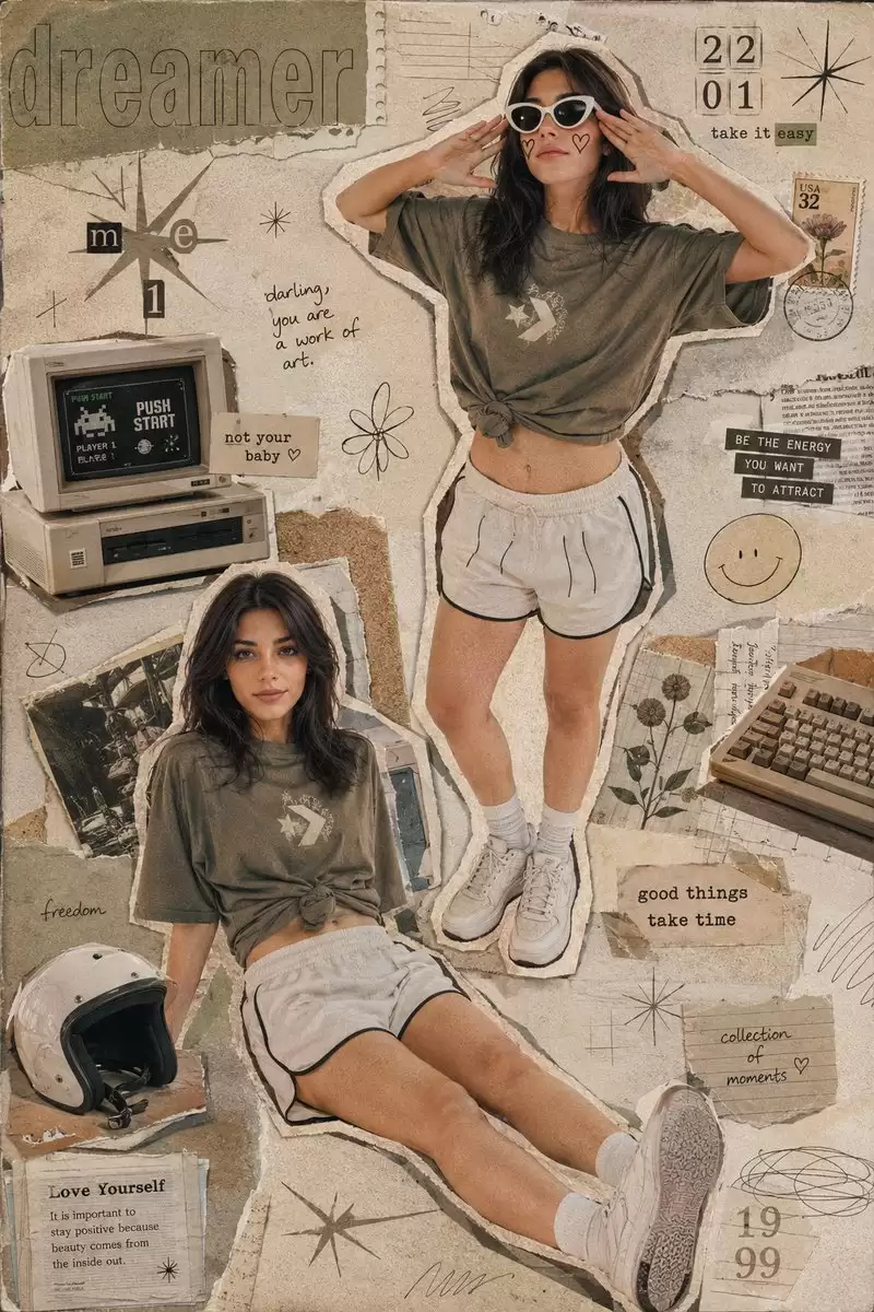 Y2K 复古拼贴剪贴簿海报