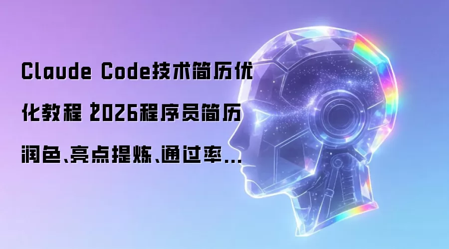 Claude Code技术简历优化教程｜2026程序员简历润色：亮点提炼：通过率提升