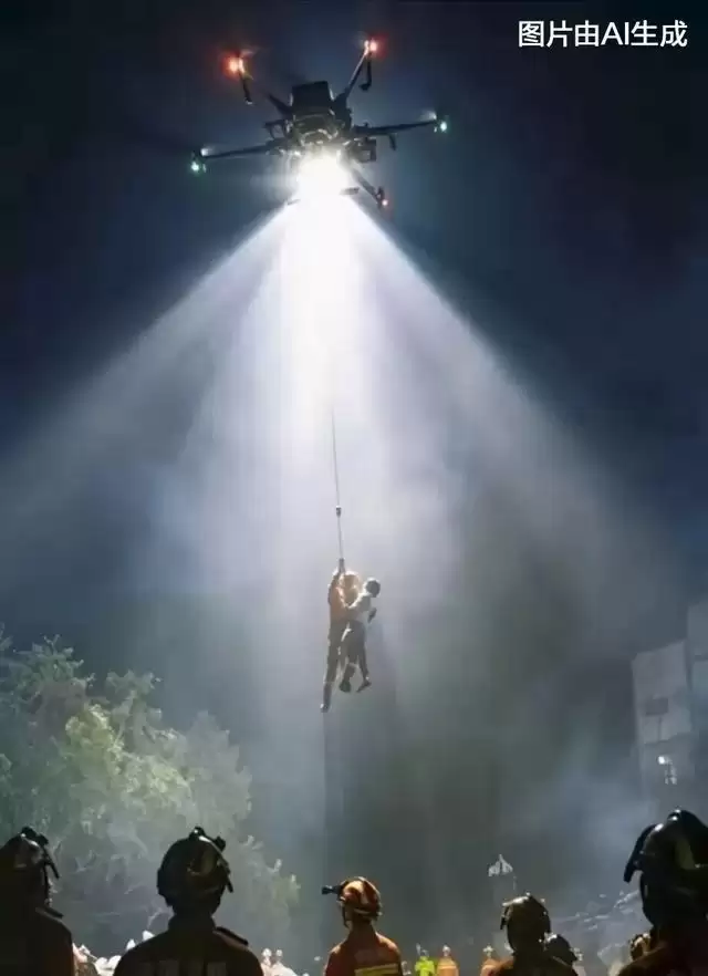 横州披露无人机吊人救援细节:网上热传“神图” 系AI合成
