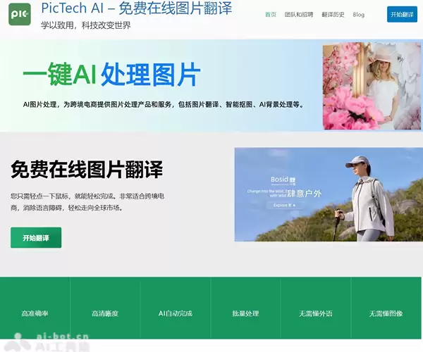 PicTech AI-免费在线图片翻译工具