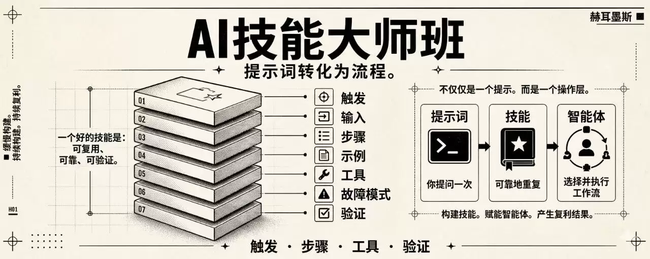 AI Skills 大师课：一份能直接抄走的方法论 附完整提示词模板