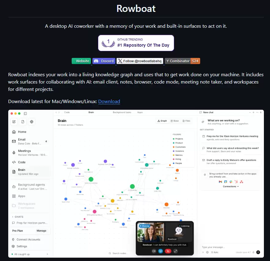 告别云端焦虑：本地优先的桌面 AI 助手 Rowboat 如何重新定义你的工作台？