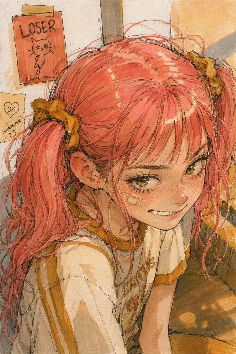 简洁动漫少女角色