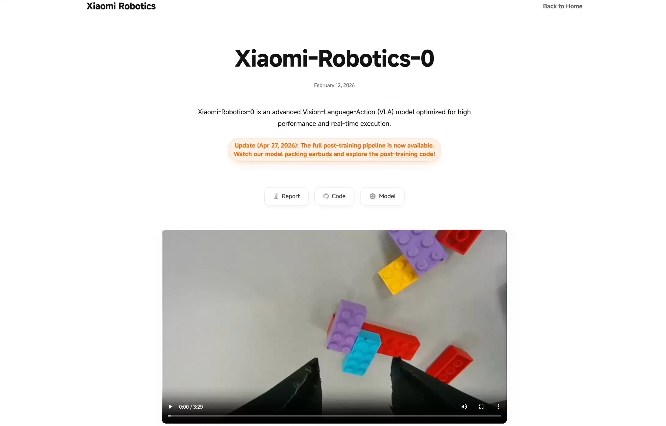 Xiaomi-Robotics-0 - 小米开源实时视觉语言动作机器人模型