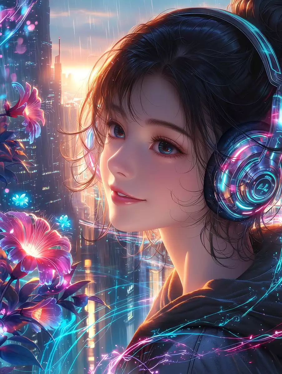 永恒之花赛博朋克画像