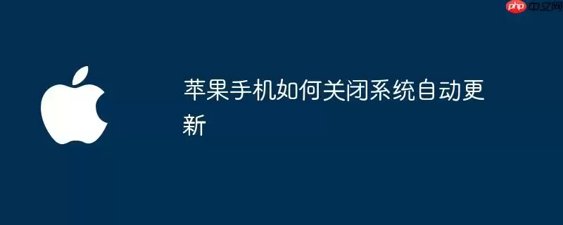 苹果手机怎样关闭系统自动更新
